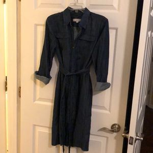 LOFT dark chambray dress size small